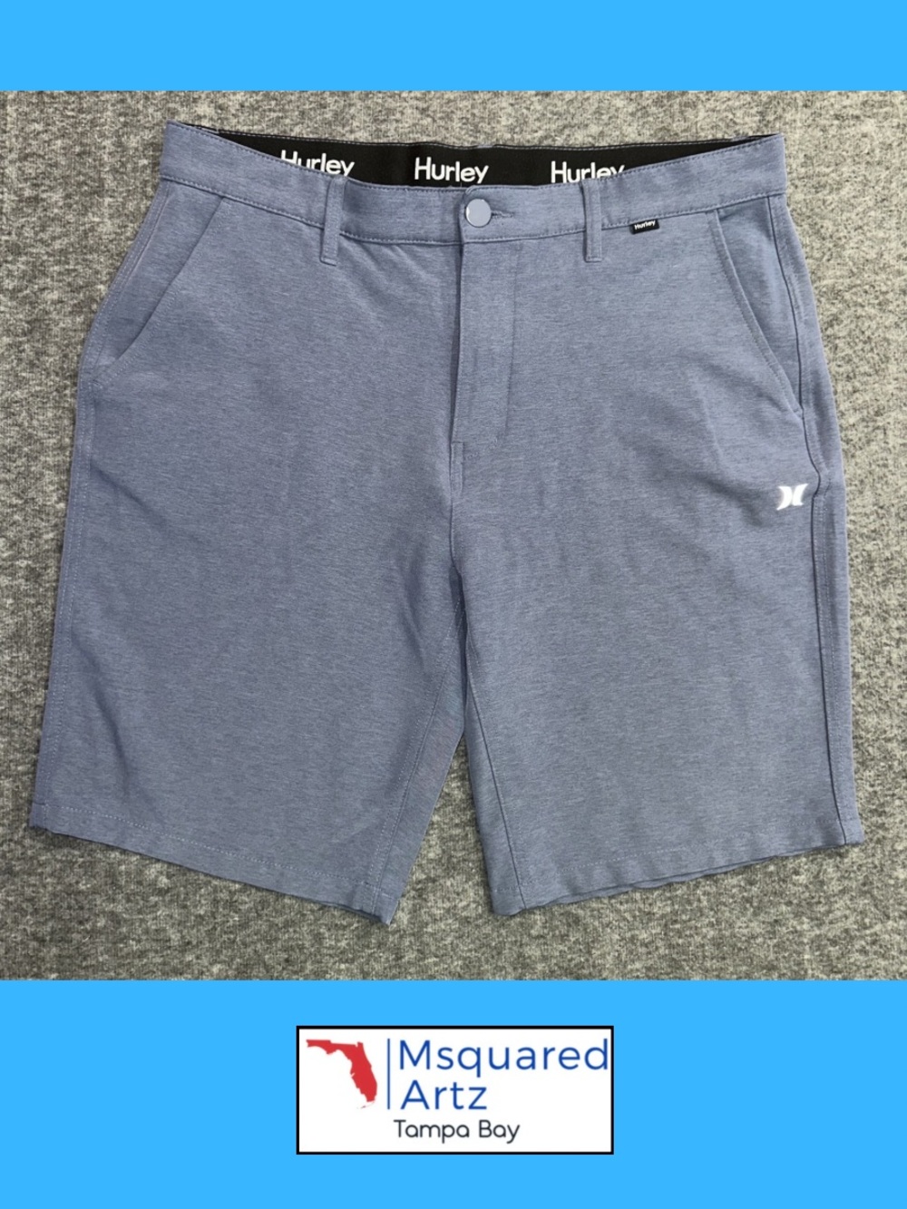 Hurley Hybrid Spacedye Walk Shorts Mens 34 Blue Performance Stretch